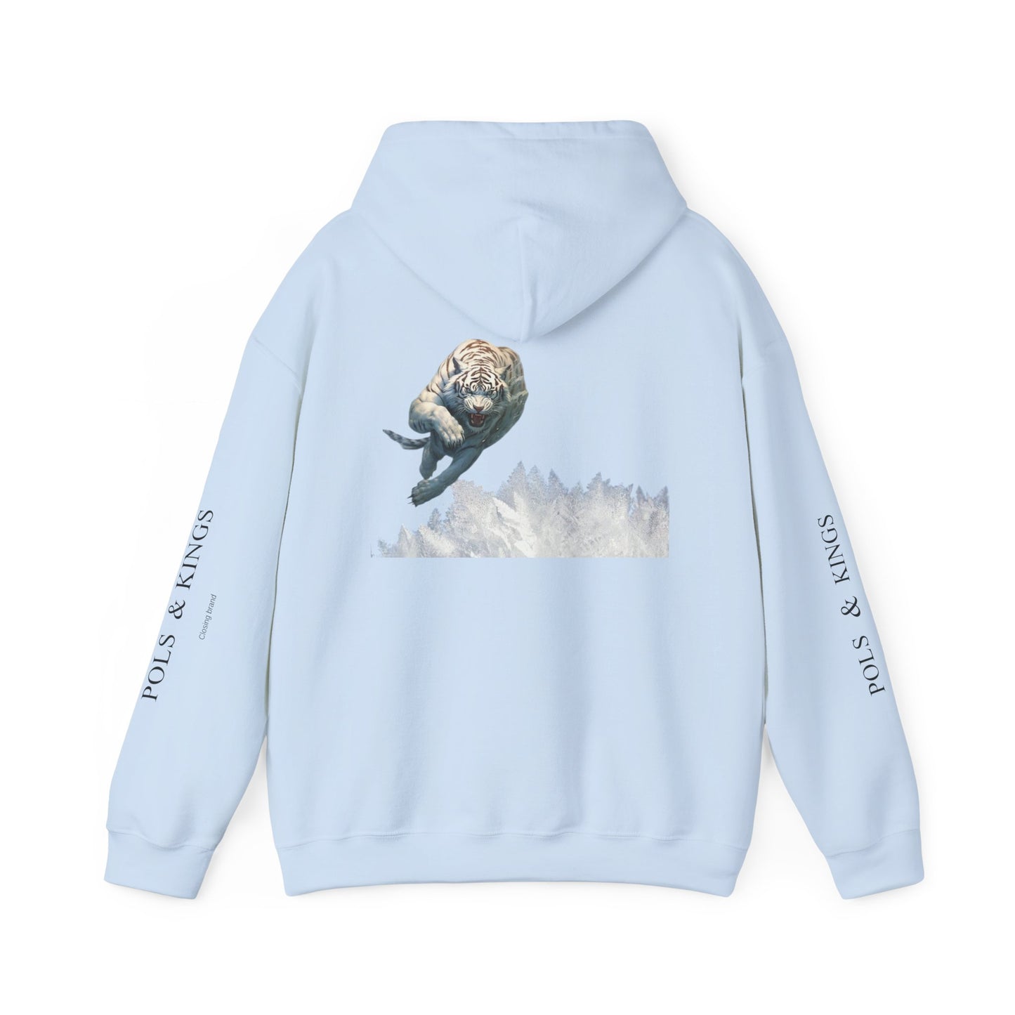 Playful Tiger Graphic Unisex Hoodie - Cool Blue Artwork